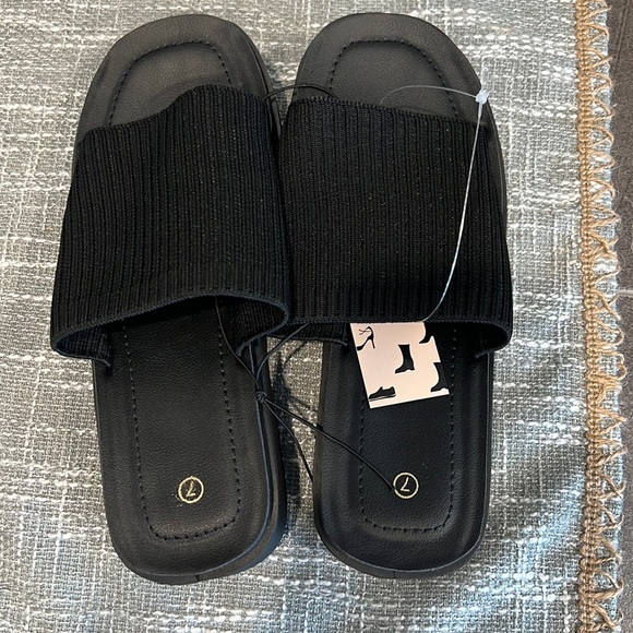 Elastic Knit Platform Sandals Summer Slip On Open Toe - Picture 12 of 12